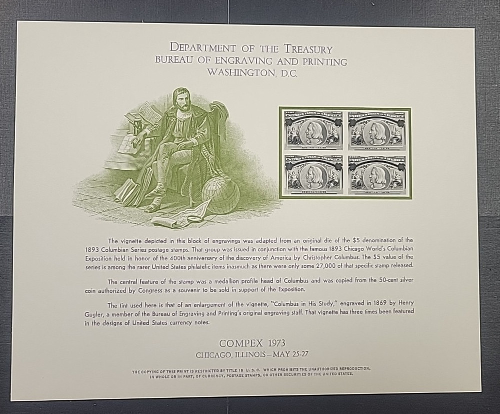 Souvenir Card SC29, COMPEX 1973, mint, VF