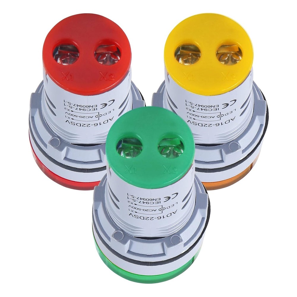 3pcs AC Voltage Display Digital LED Voltmeter Yellow,Green,Red