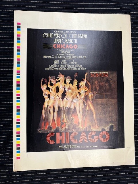 CHICAGO UNCUT POSTER VINTAGE 1977 FIRST EDITION 20''x26'' RARE DAMAGED CREASES