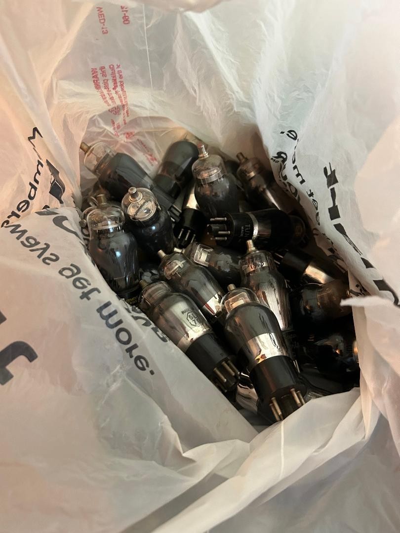 one strong tested 6L7G vacuum tube: engraved base Sylvania and Sylvanias