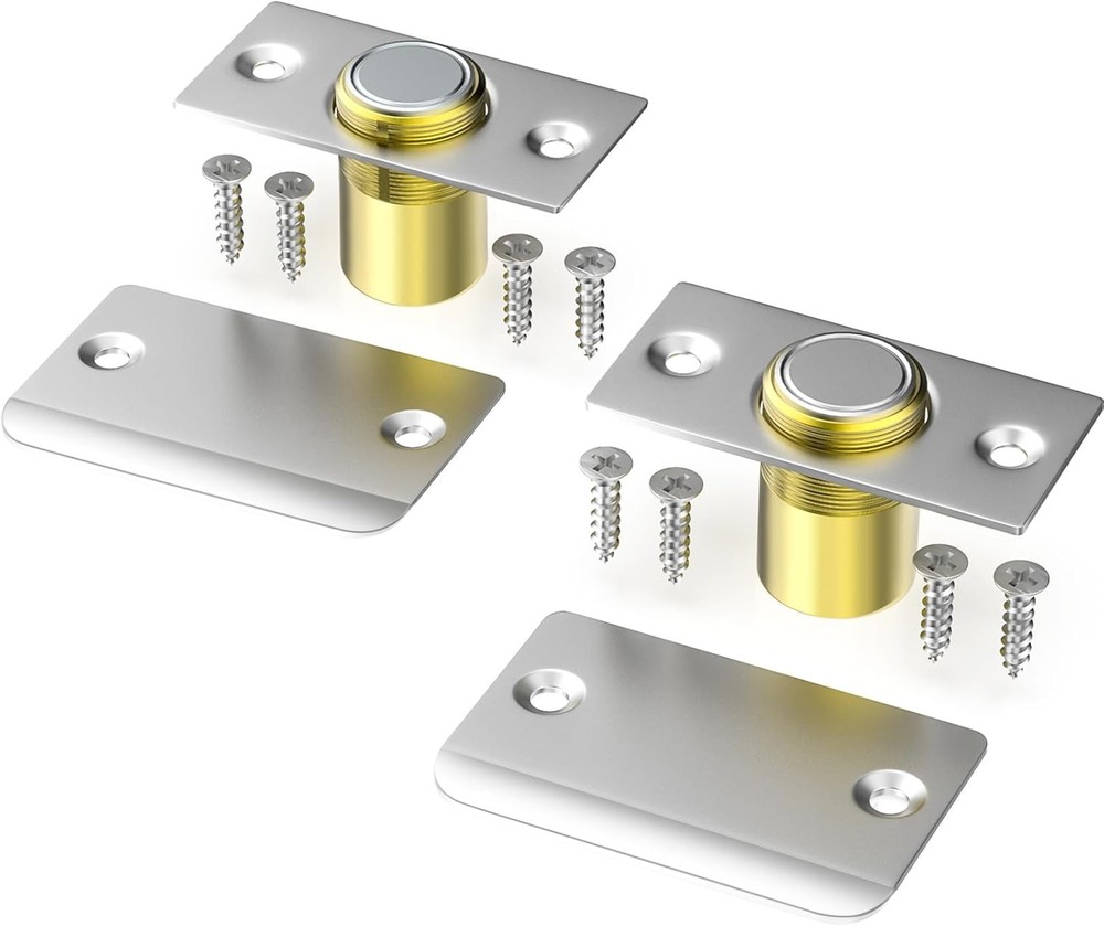 Silver 2-Pack Adjustable Strong Magnet Door Catch