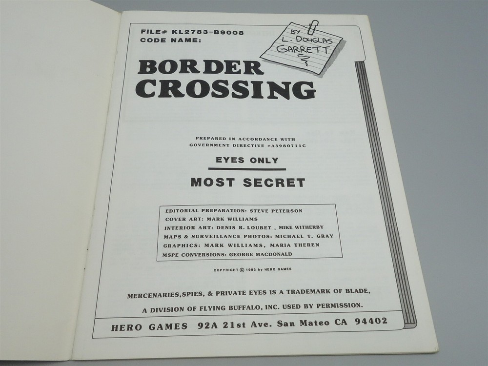 Espionage! - Border Crossing (Flying Buffalo)