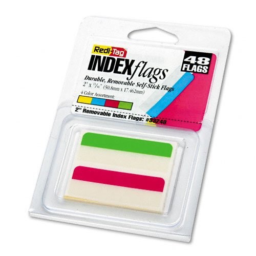 Redi-Tag 33248 Removable Index Flags Assorted 48 Pack