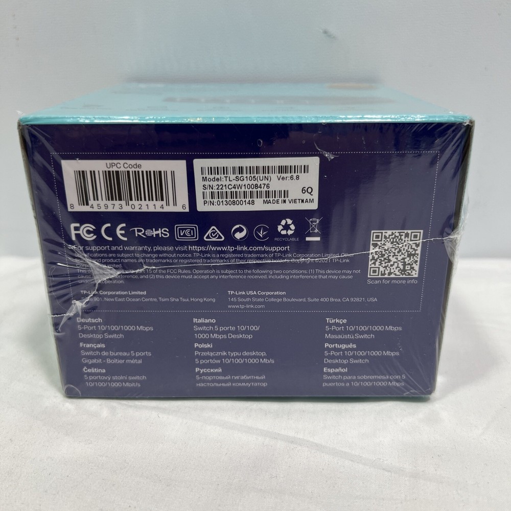 TP-LINK Technologies TP-Link (TL-SG105) 4-Ports External Switch ~ NEW SEALED