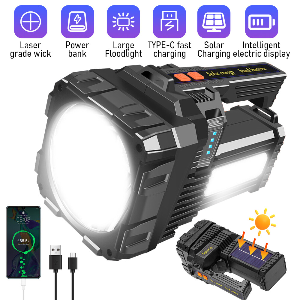 Portable Super Bright LED Searchlight Handheld Spotlight Flashlight Rechargeable