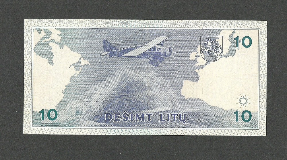 LITHUANIA 10 LITU 1993 P-56 NICE VF++