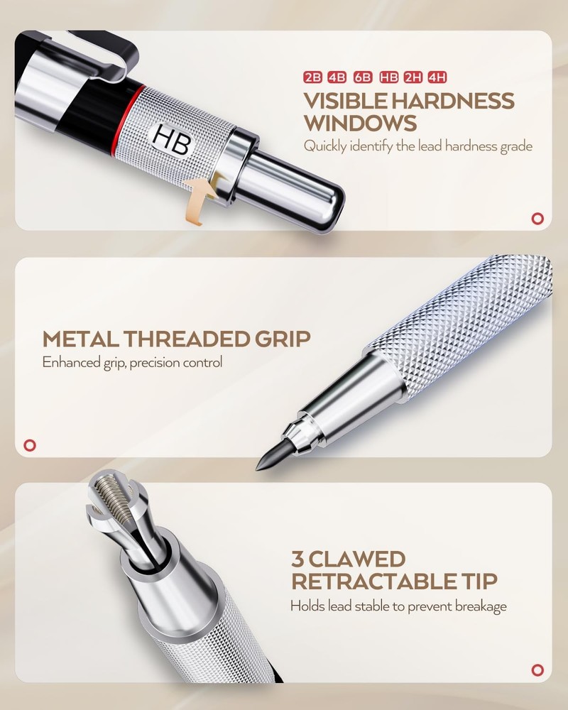 Metal Drafting Pencil Set