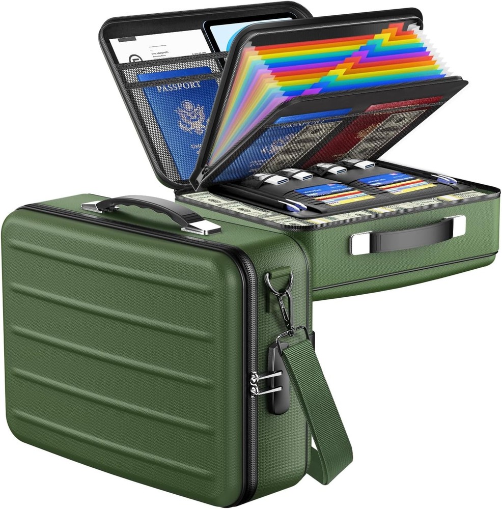 Elegant Fireproof Safe Box for Documents - Smart Storage Solution (Alpine Green)