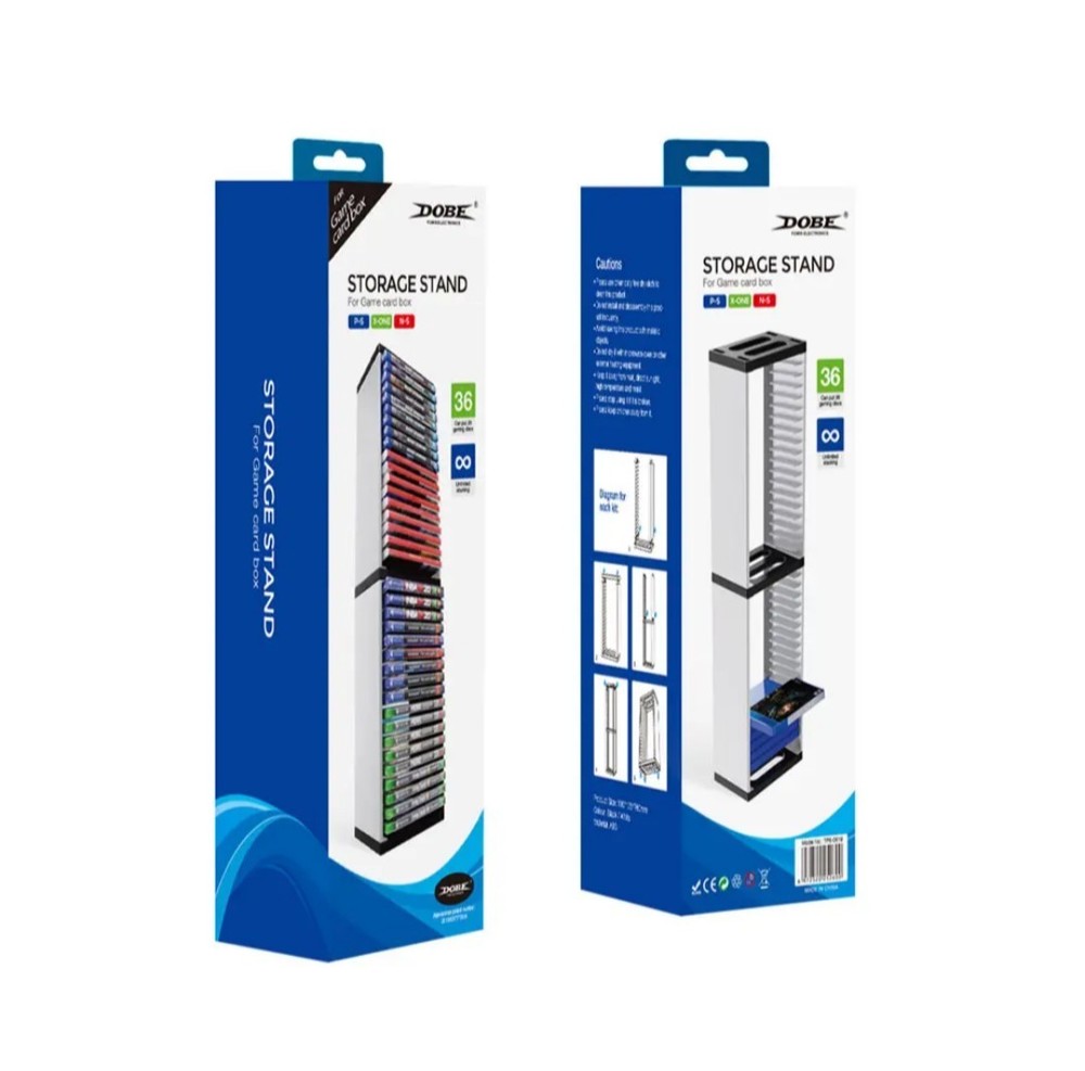 36-Game Disc Stackable Storage Tower Rack for PS5/PS4/XBOX/NS