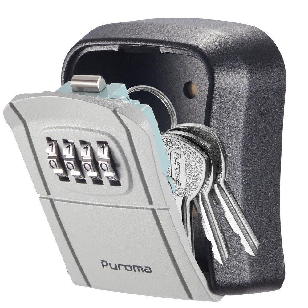 Key Lock Box Combination Lockbox Wall-Mounted Key Storage Box for House Keys,...