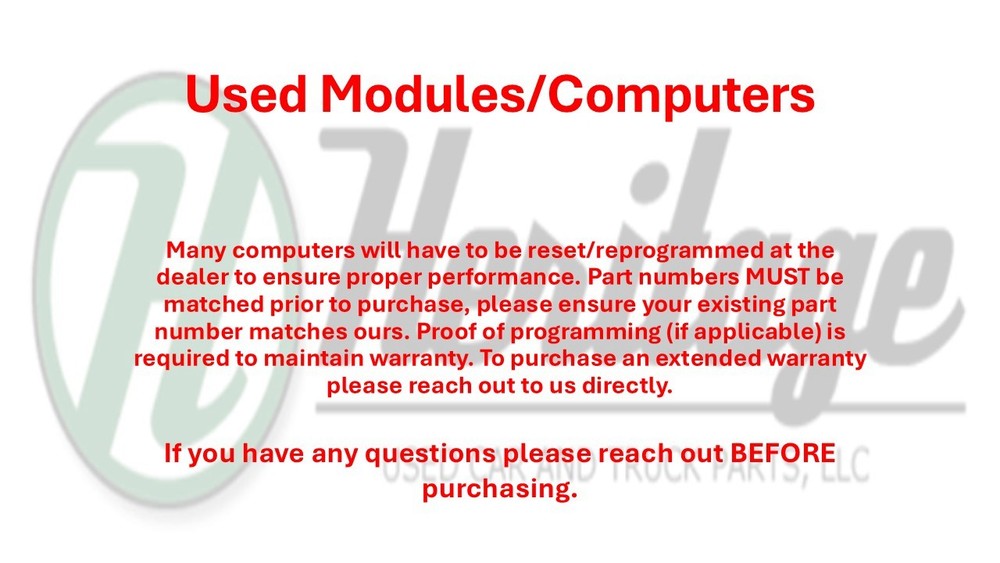 Used Blind Spot Detection System Warning Control Module fits: 2013 Jaguar Xf Dri