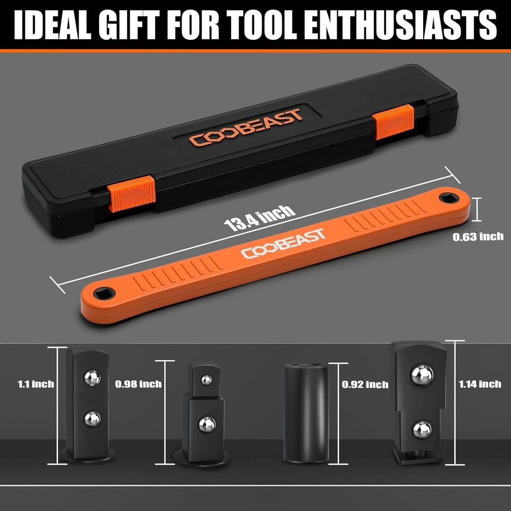 3/8 Inch Offset Extension Wrench Impact Ready Socket Wrench Extender Tool with V