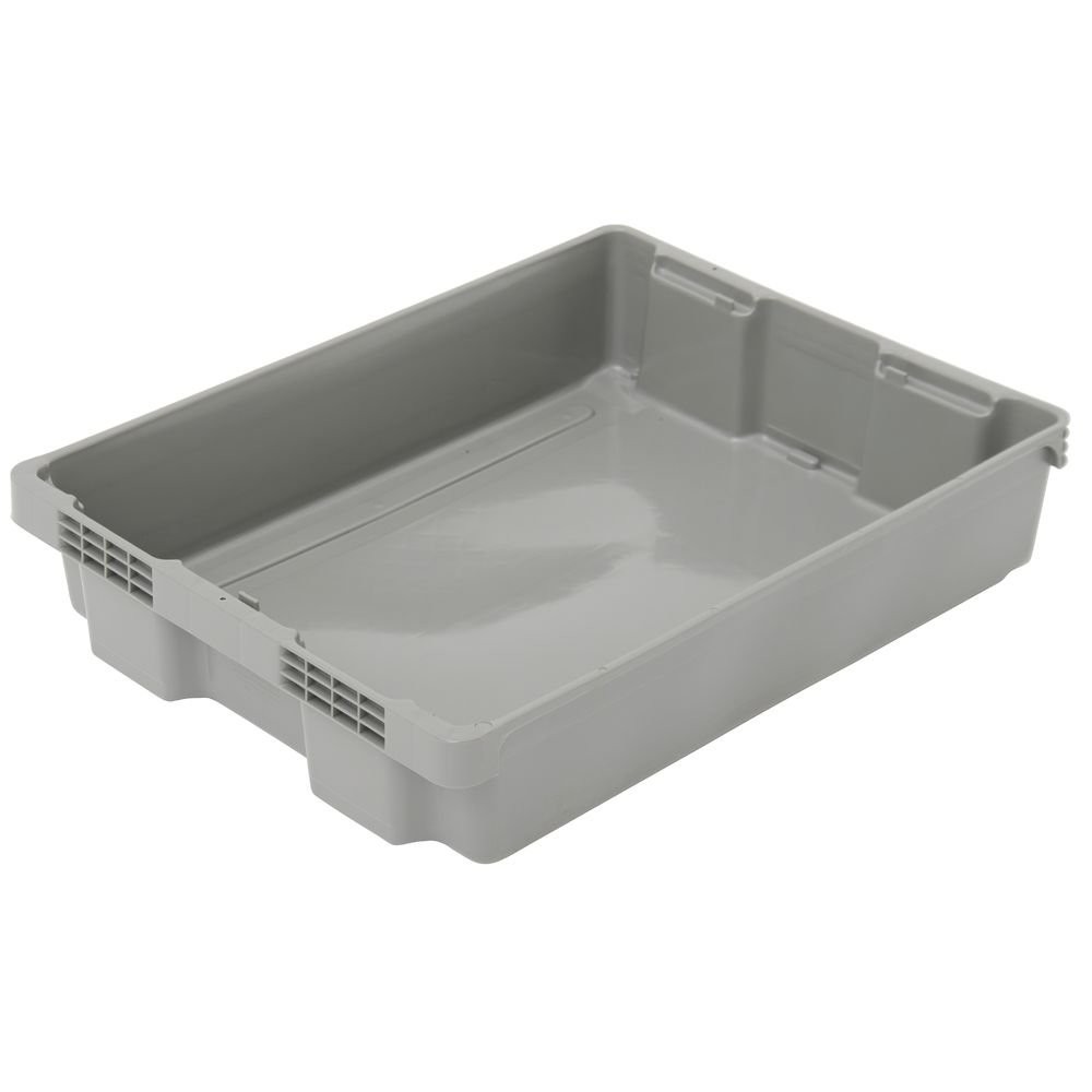 Orbis Grey Plastic Shallow Solid Lug - 29 1/2"L x 22 1/2"W x 6"D
