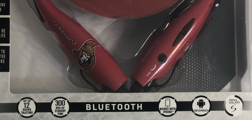 NHL Ottawa Senators Wireless Bluetooth Headset Neckband