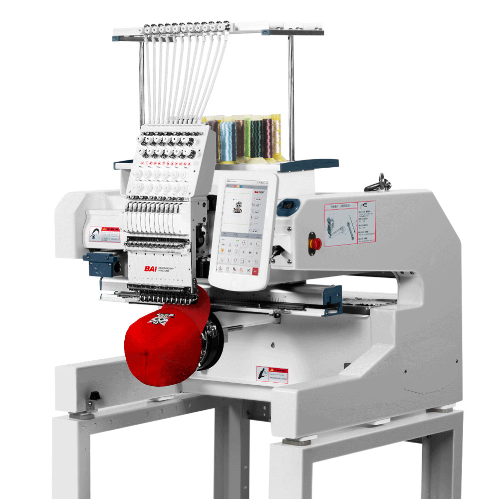 BAI Single Head Computerized 15 Needle Commercial Clothes Hat Embroidery Machine