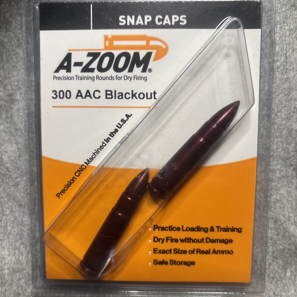 A-Zoom, Snap Caps, 300-AAC Blackout, 2 Pack, for Dry Fire and Loading Practice
