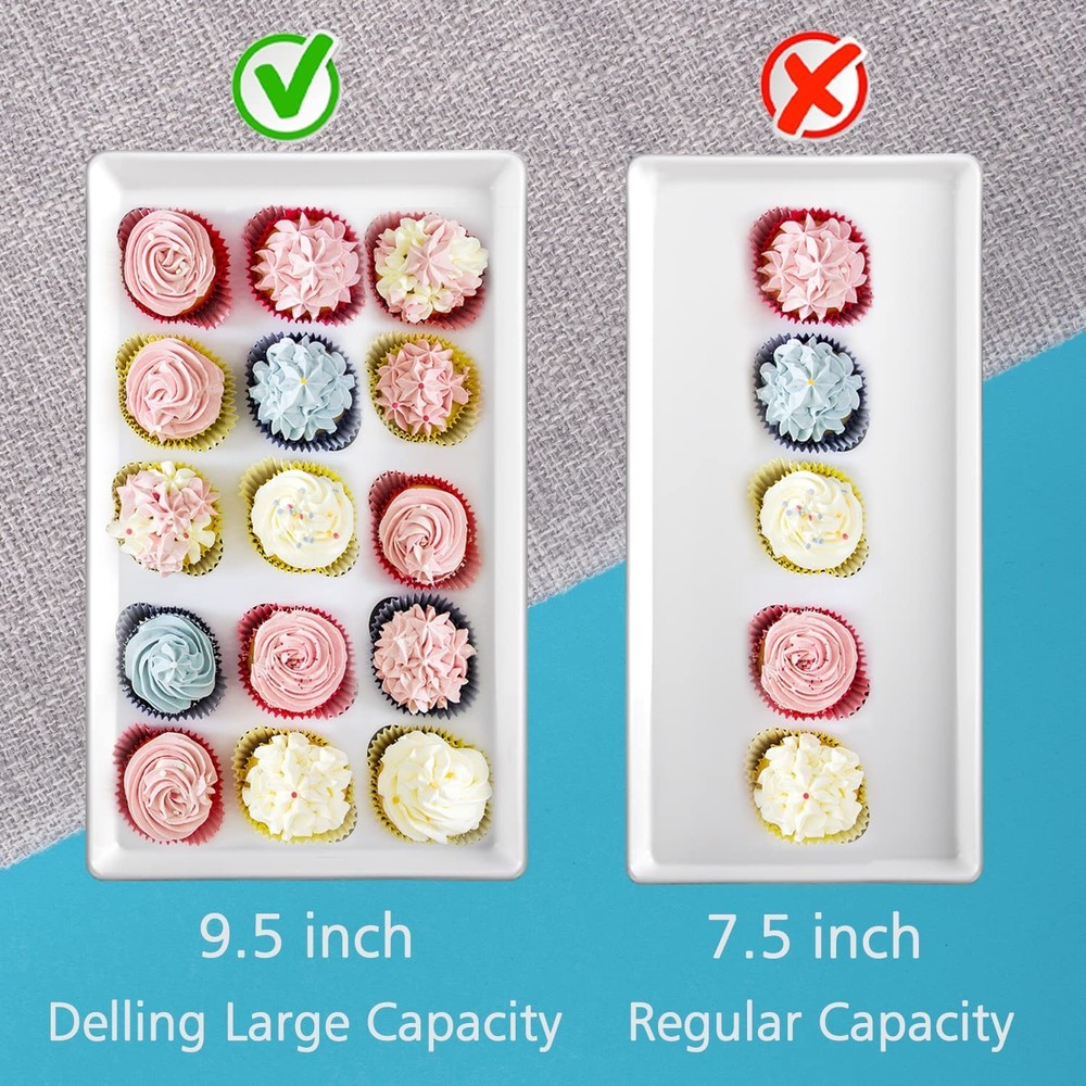 Delling Large Serving Platter, 16/14/12 Inch Rectangular Serving Trays for Se...