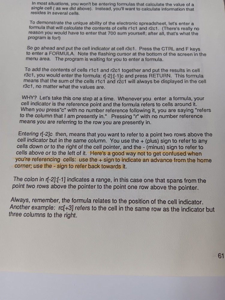 Trio The Integrated Word Processor Spreadsheet Database Manual Guide Softsync