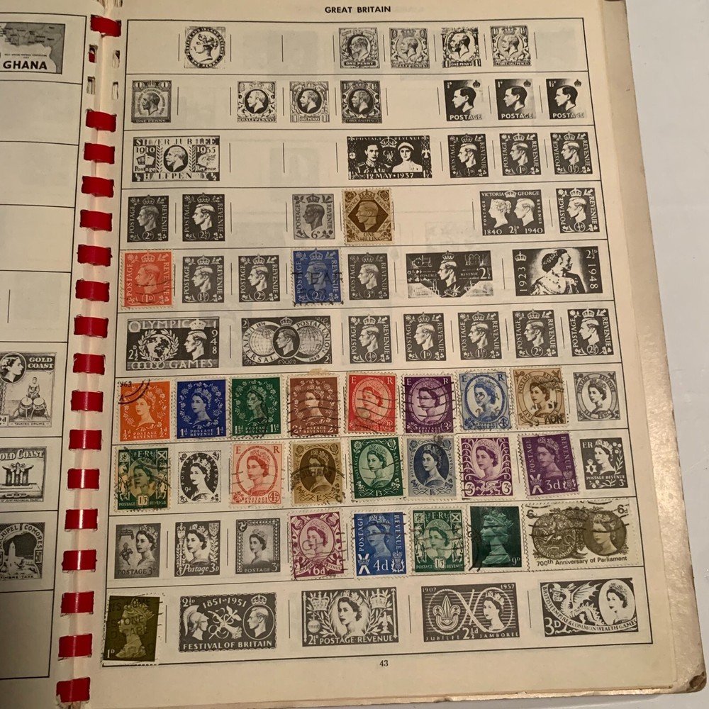 Pioneer Stamp Collecting Book With Stamps Copyright 1960 H. E. Harris