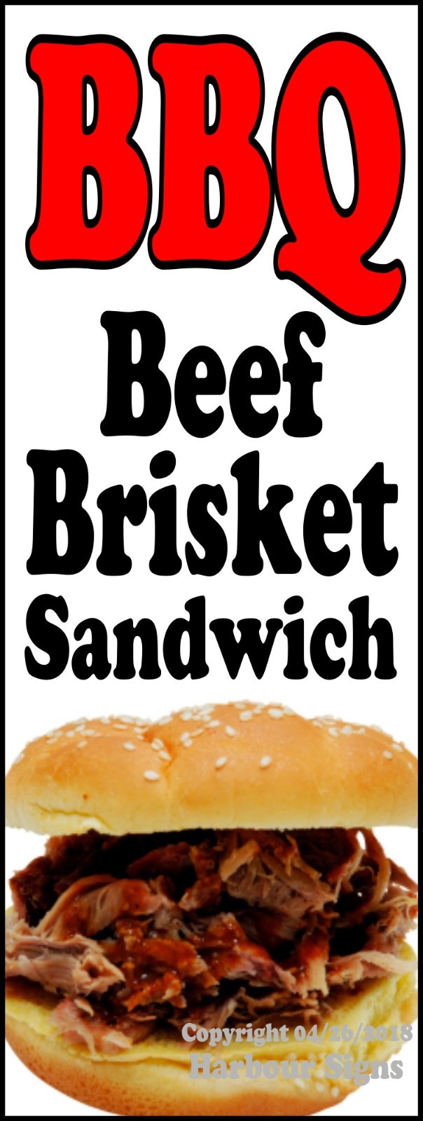BBQ Beef Brisket Sandwich DECAL (Choose Your Size) Food Truck Concession Sticker