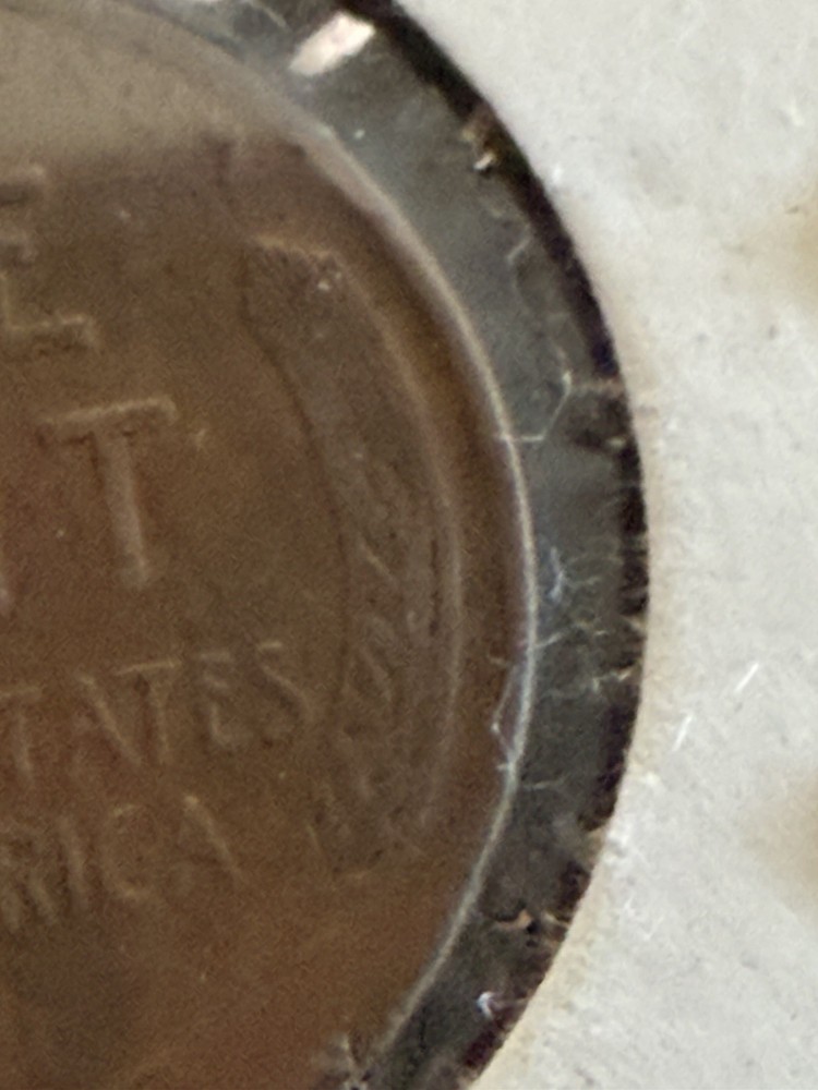 1940 Lincoln Cent Mint Error Clipped XF