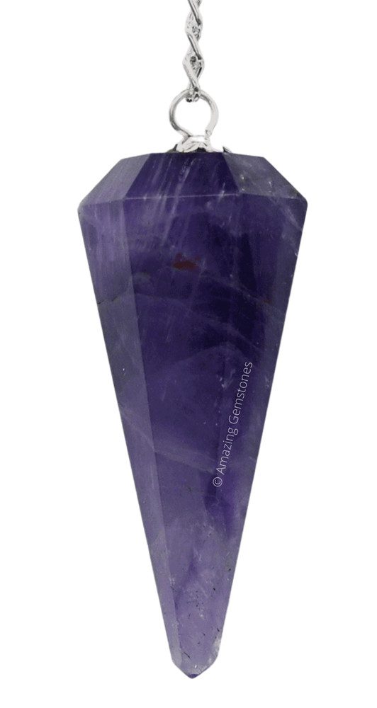 Amethyst Chevron Dowsing Crystal Pendulum