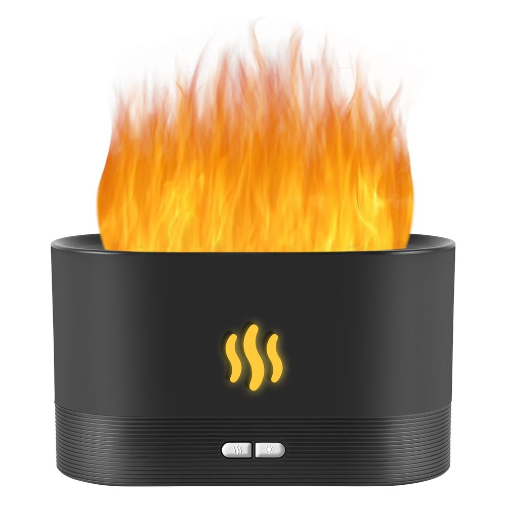 Flame Diffuser Humidifier-Auto Off 180ml Essential Oil Diffuser-2 Modes Brigh...