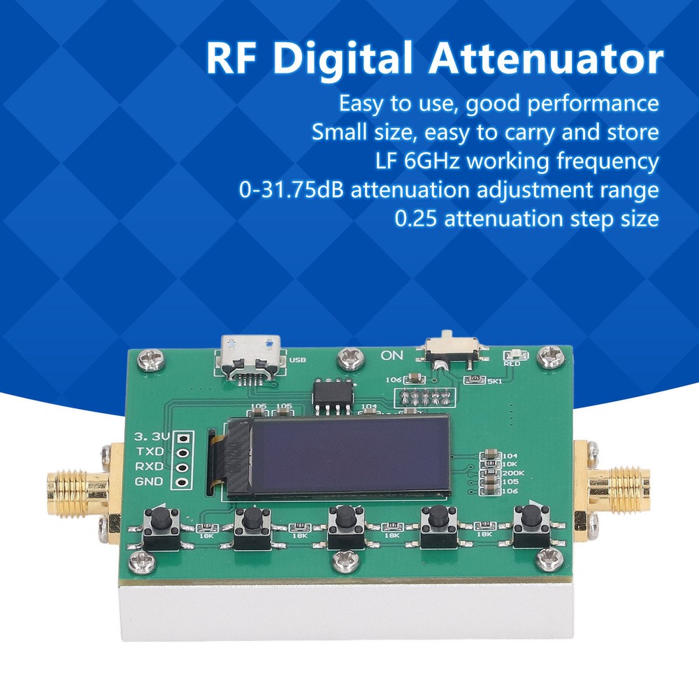 Digital Attenuator 6G RF Programmable Module 0.25DB Light Emitting Diode Part
