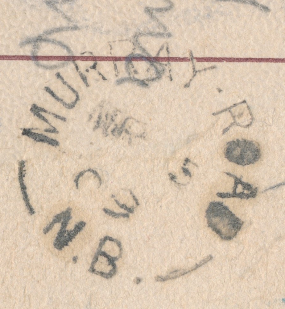 Murray Road, NB- 1909 Split Ring Cancel on Postcard