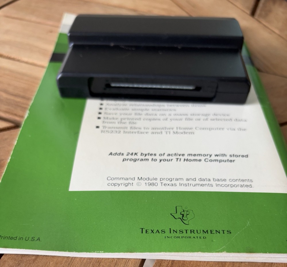 Personal Record Keeping for Texas Instruments TI99/4A Game & Command Module Book