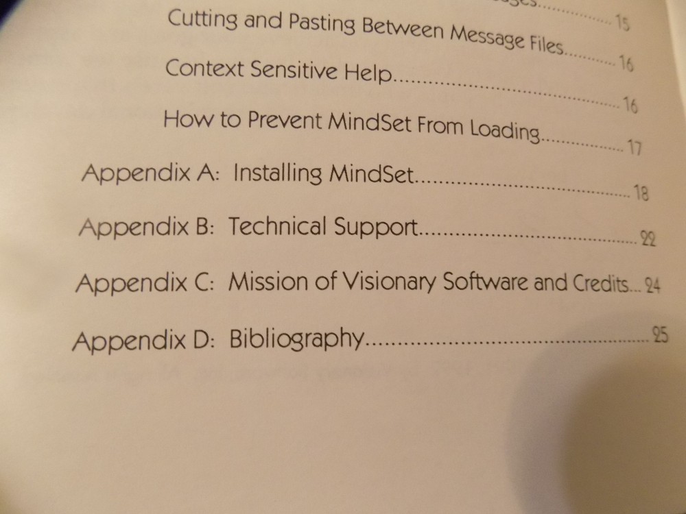 Mindset User Manual 1991 - 1992 Vintage Rare Computing