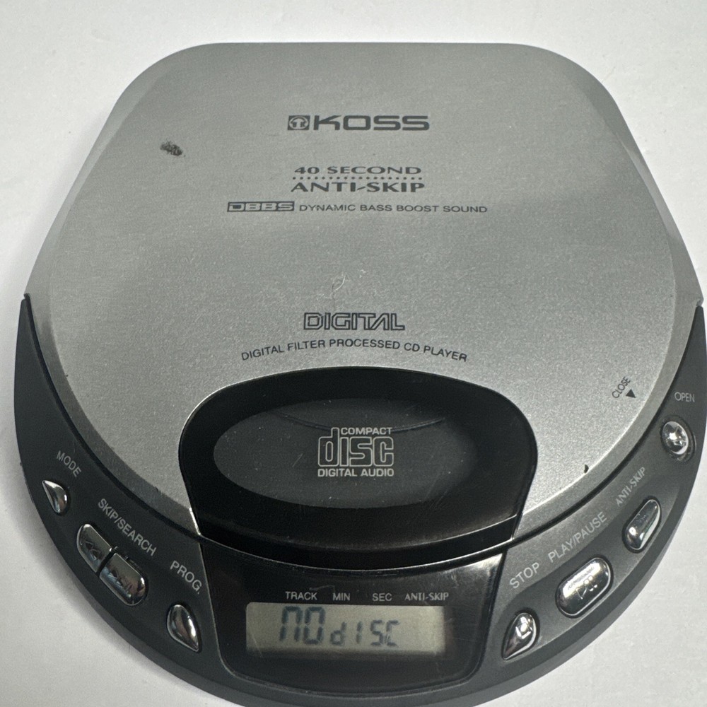 Koss 40 Second Anti Skip DBBS CDP688 Portable CD Player Silver / Gray