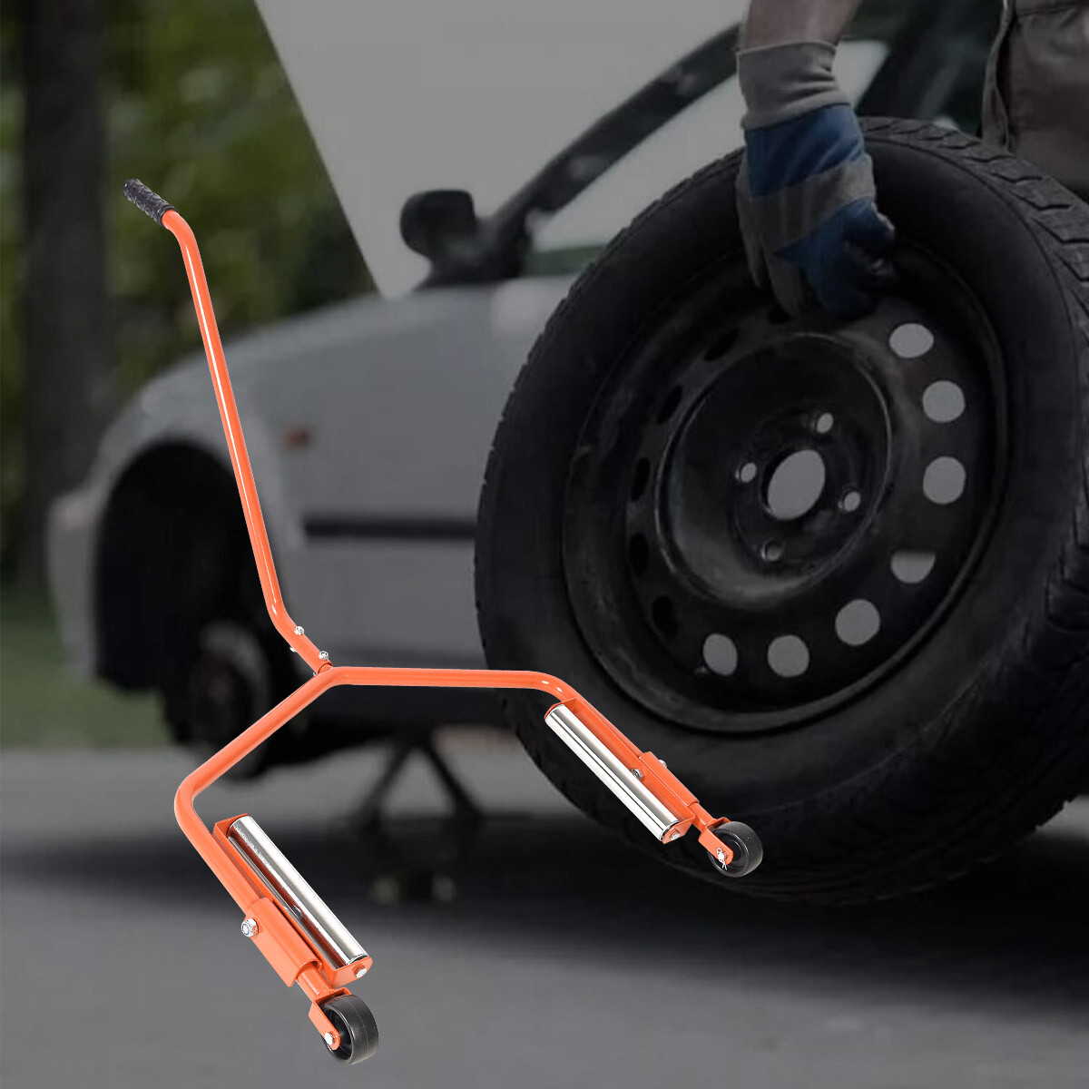 AA015 Truck Tire Wheel Dolly，Extra Large Arm Tire Dolly for Truck, Professional