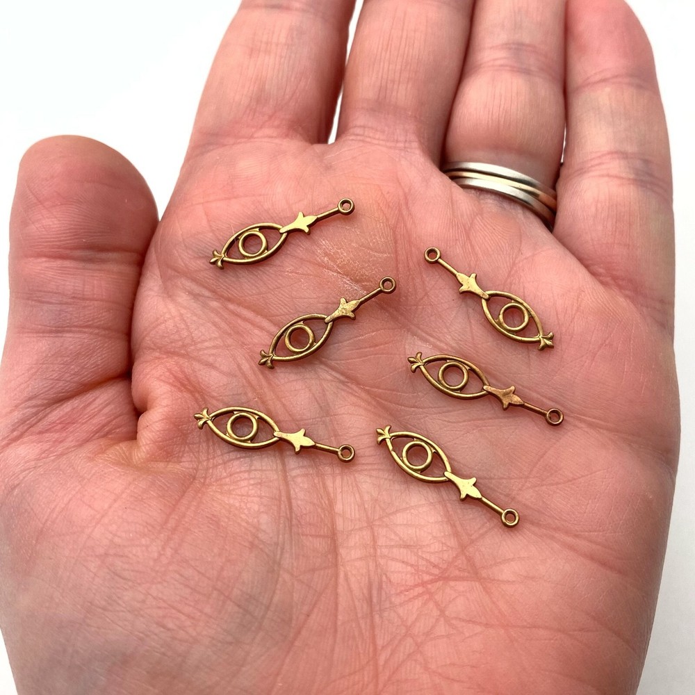 6 Vintage Brass Drops (BP89)