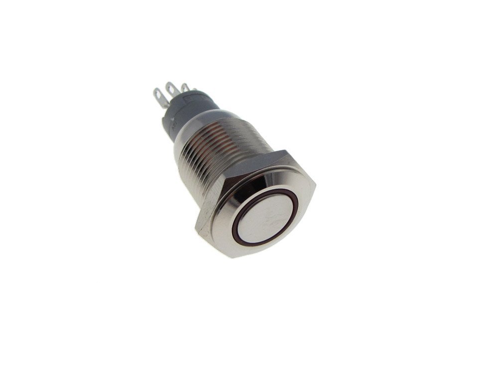 M16 Metal Push Button w/ Annular LED Indicator Latching type - Green