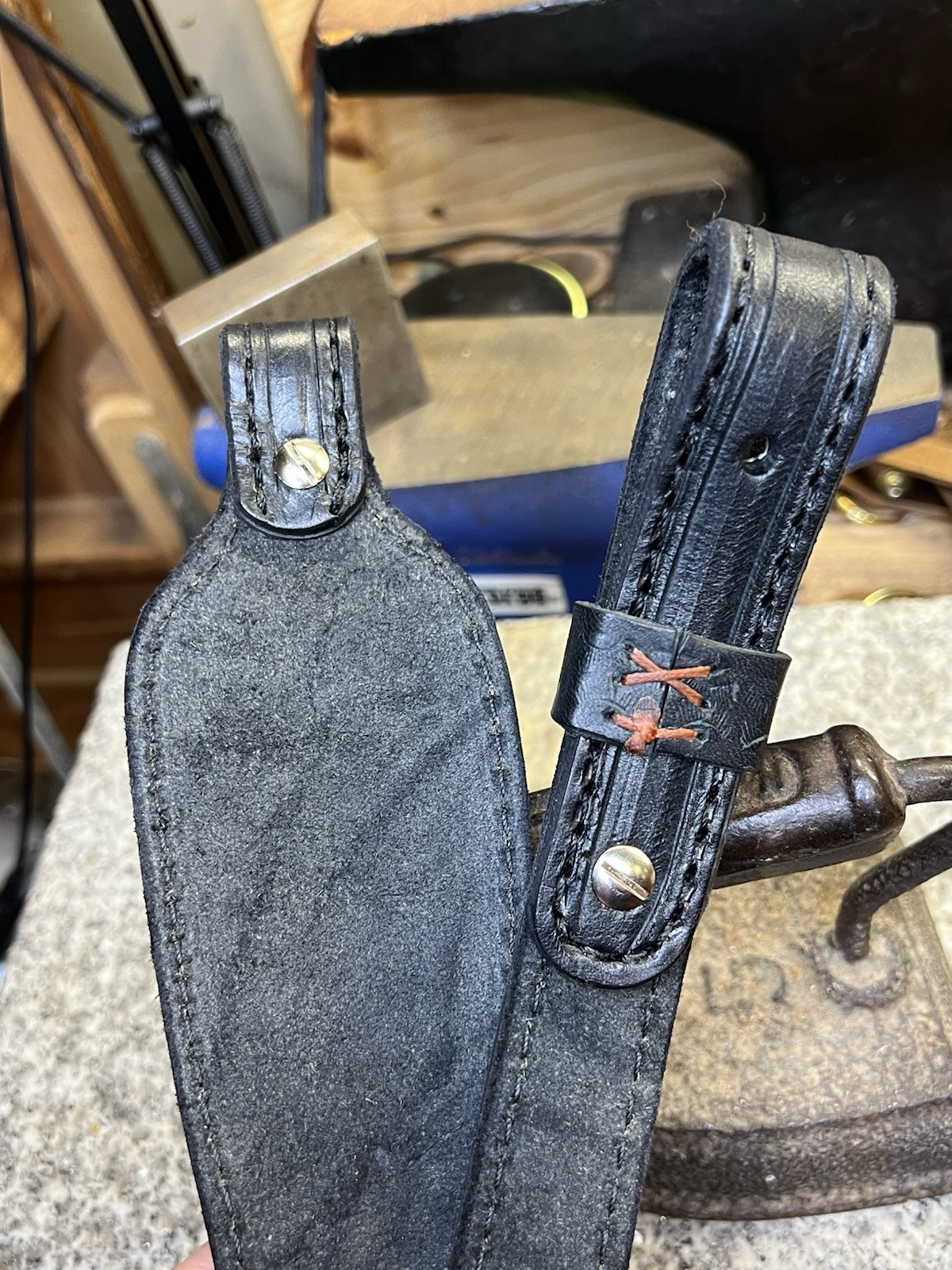 Leather Rifle Sling with Thumb Hole, Handmade Gun Strap, Full Grain, Made in USA