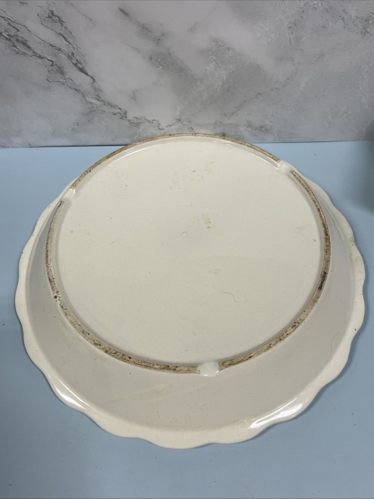 Ceramic Apple Pie Dish With Recipe 10” Pie 1990 EUC