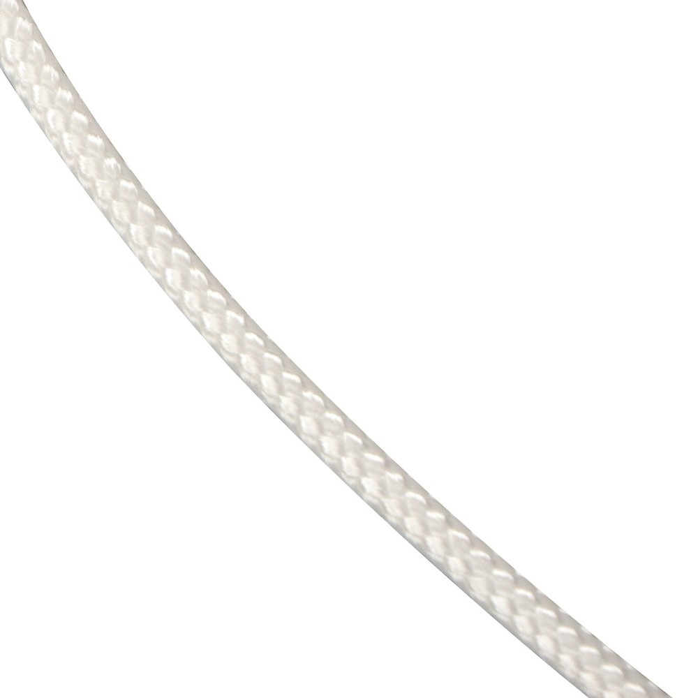 1/8 in White Dacron Polyester Cord - 500 Foot Spool Industrial Solid Braid Rope