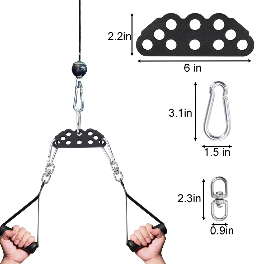 LAT Pulldown Attachments, Professional Cable Machine Attachment, Heavy Duty S...