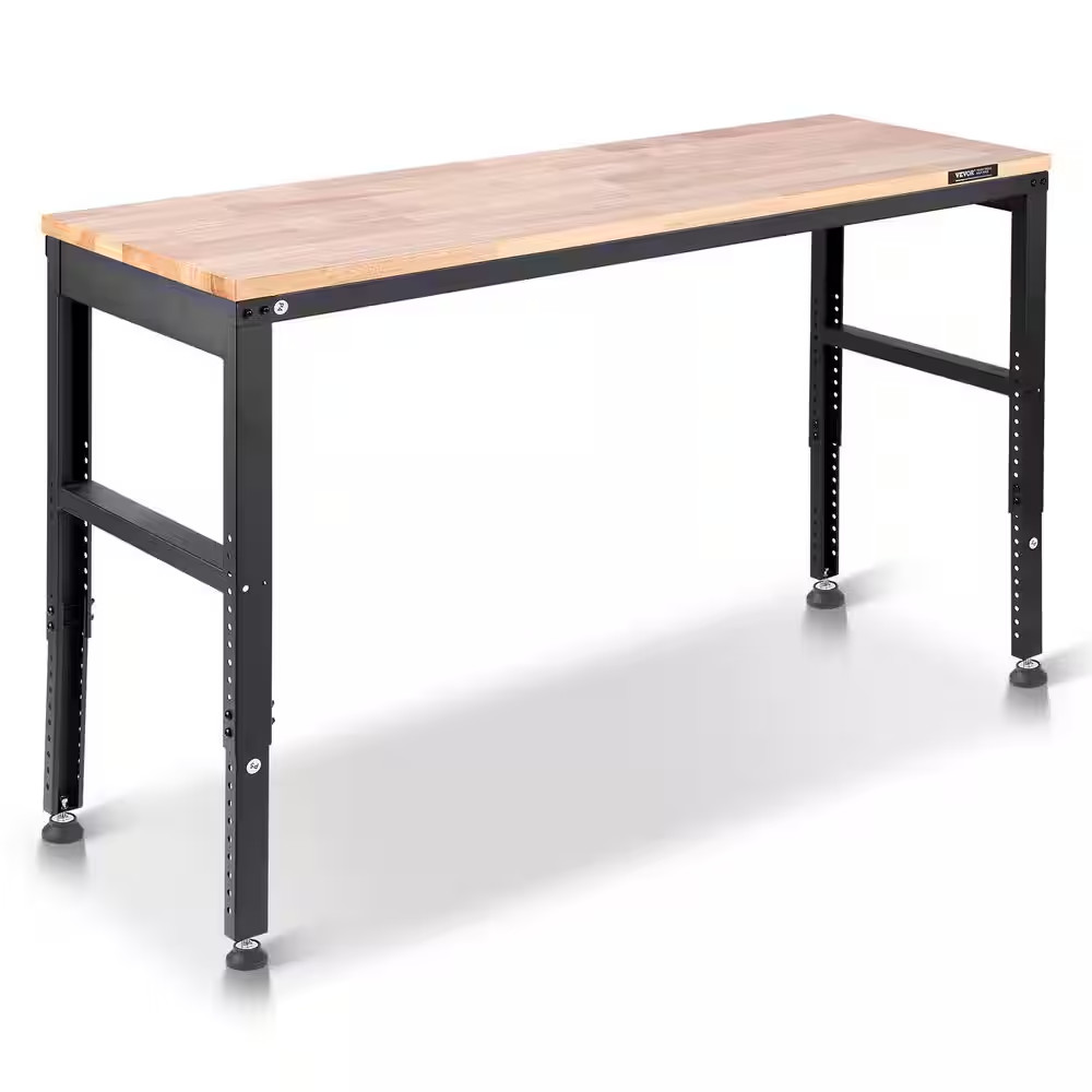 Adjustable Workbench, 2000 Lbs., 61 In. X 20 In., Height Adjustable 27.1-36 In.,