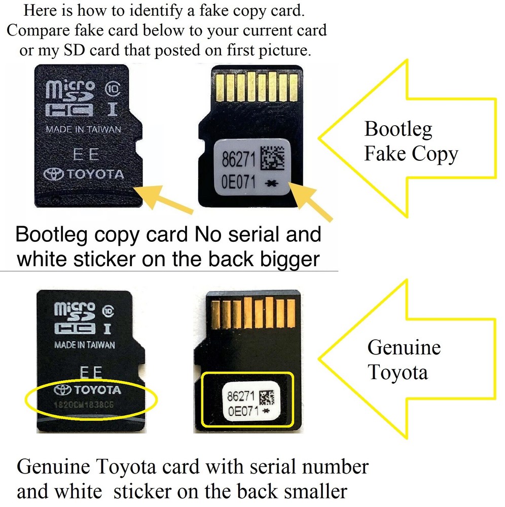 2014-2019 Toyota Corolla Highlander Sequoia Navigation Micro SD card Map Update