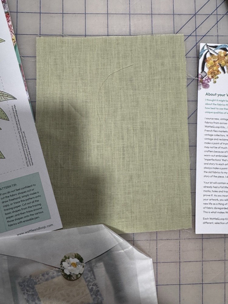 WATTLE AND LOOP "TREE PEONY" SLOW STITCH KIT