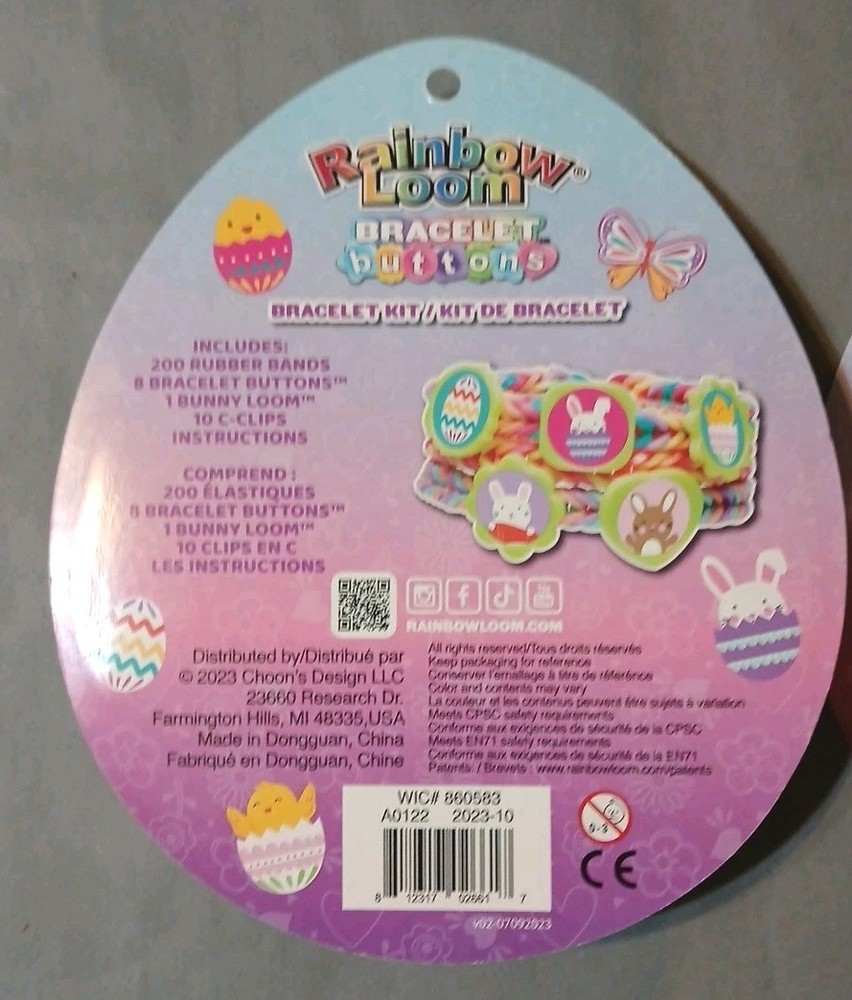 New Rainbow Loom Easter bracelet Button Kit: 220 Pcs (X2 Packs)