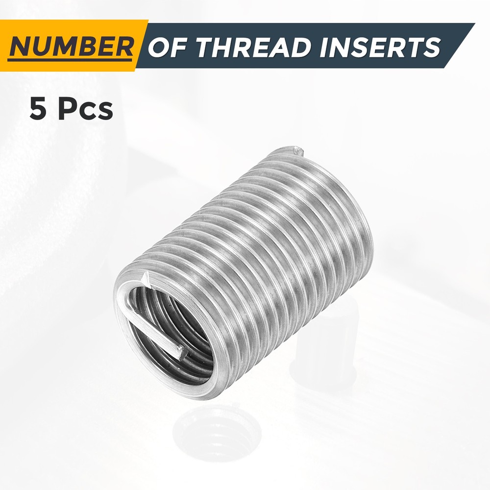 5pcs Wire Thread Inserts M18 x 2.5 x 2.5D Metric Helical Threaded Sleeve