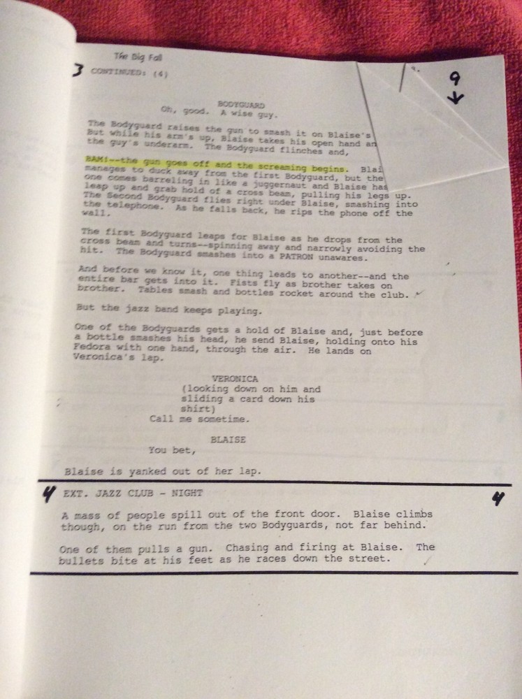 ORIGINAL SCRIPT THE BIG FALL C. THOMAS HOWELL KATHY GRIFFIN WILLIAM APPLEGATE JR