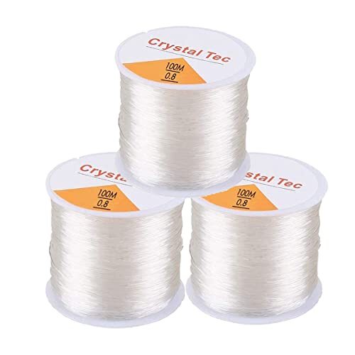mm Elastic Stretch Thread for Bracelets, 3 Rolls Elastic 0.8 3 Roll Crystal