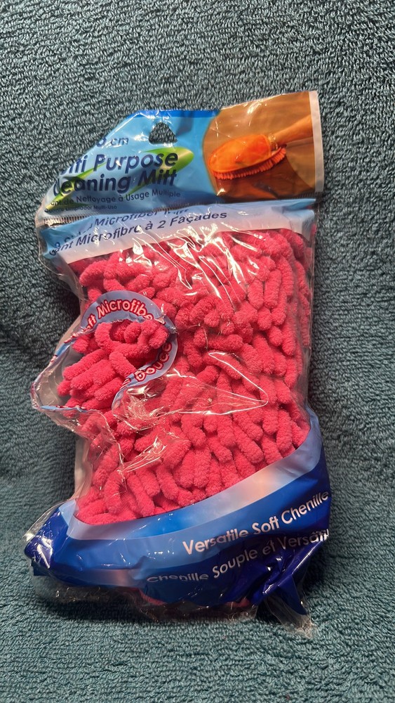 2 Sided Multi Purpose Cleaning Mitt Pink Duster New In Pack