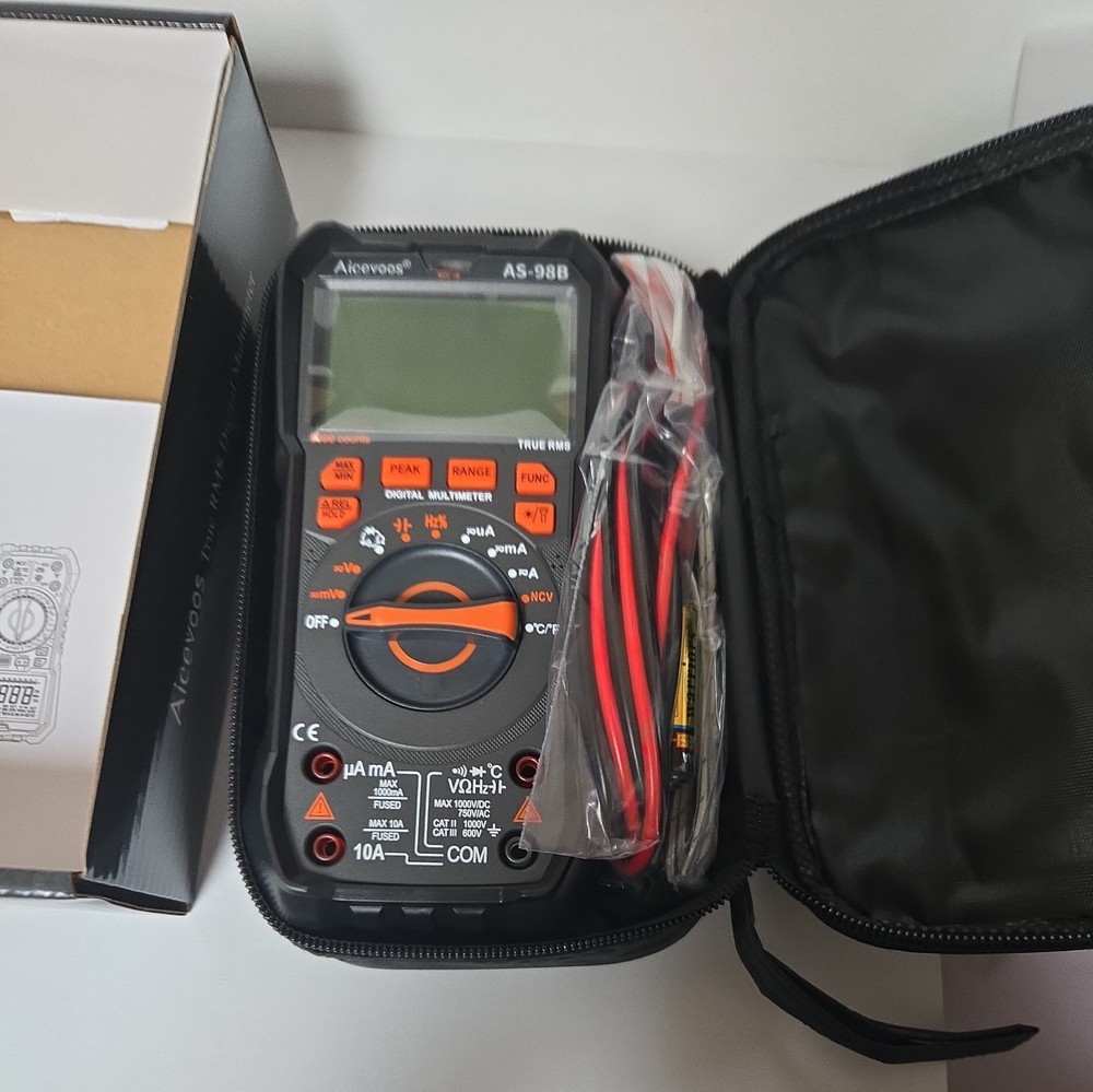 Multimeter Digital Multimeter, 9999 Counts DC AC Voltmeter and Black