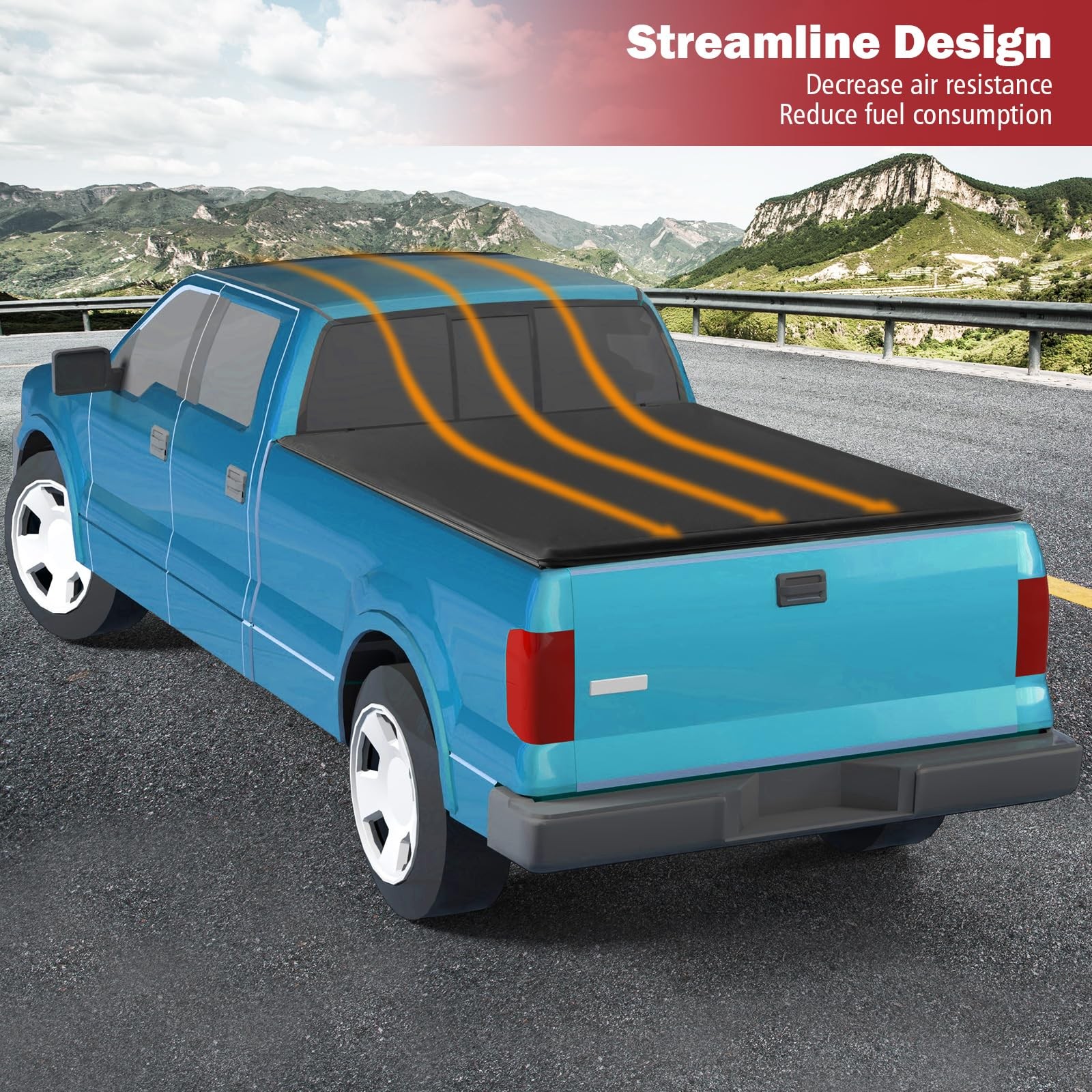 Soft Roll-up Tonneau Cover for 2002-2023 1500 2500 3500 6.4 Bed