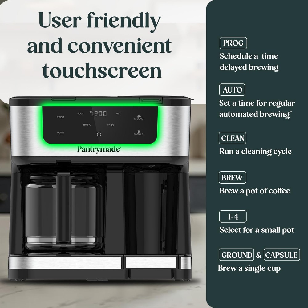 Deluxe 12-Cup Coffee Maker & Single Serve Brewer Programmable K-Cup Compatible
